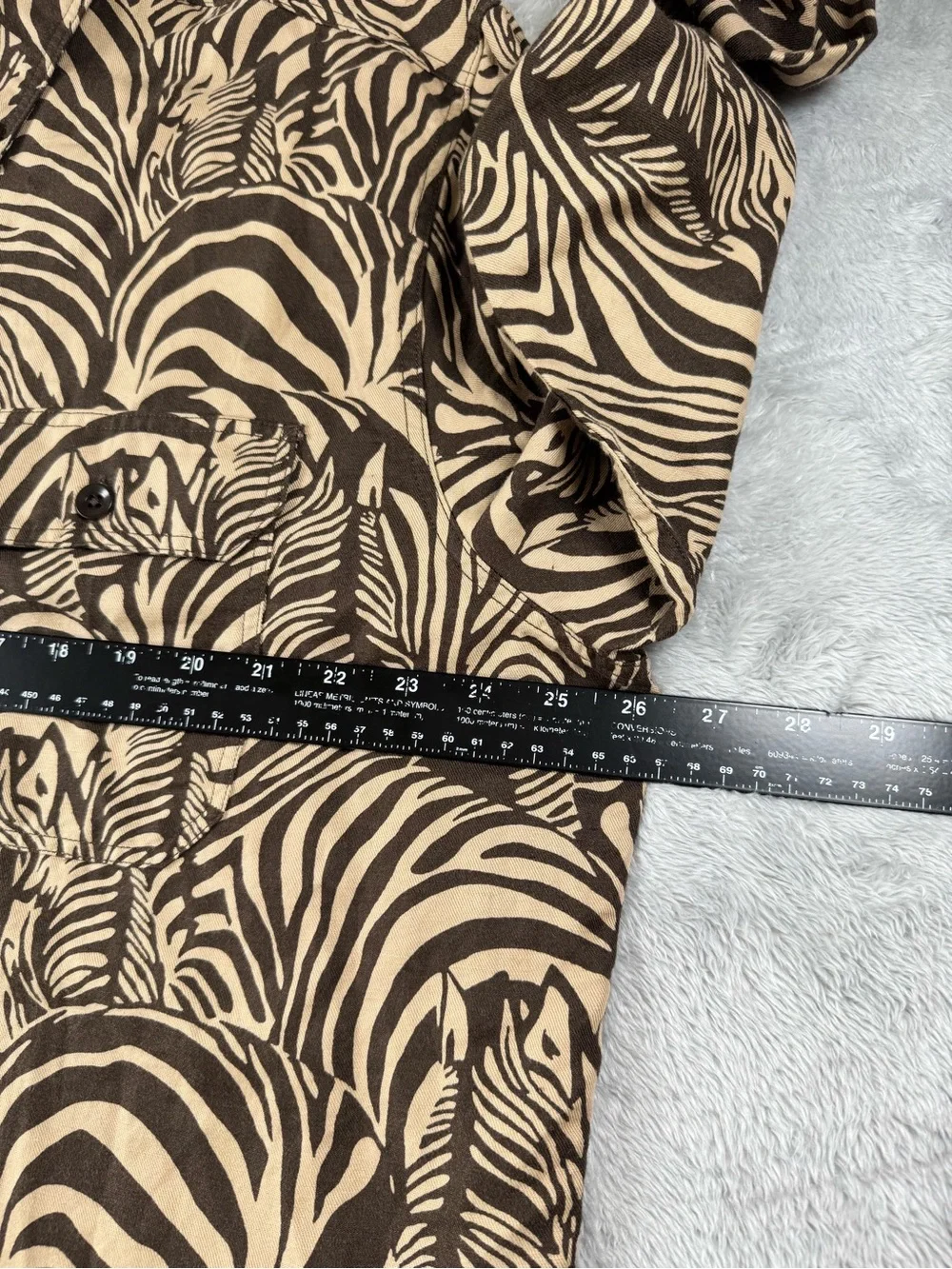 NWT Banana Republic Zebra Print Linen Blend Safari Shirt Men’s XL
